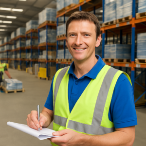 Magazijnmedewerker bezig met crossdocking.